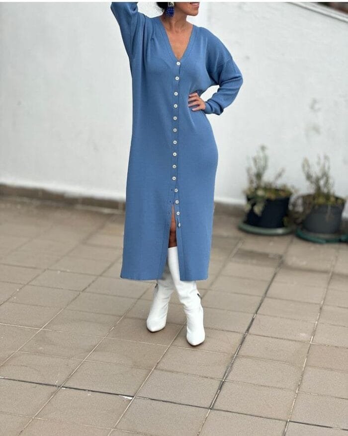 Robe Cardigan à boutons - Image 4