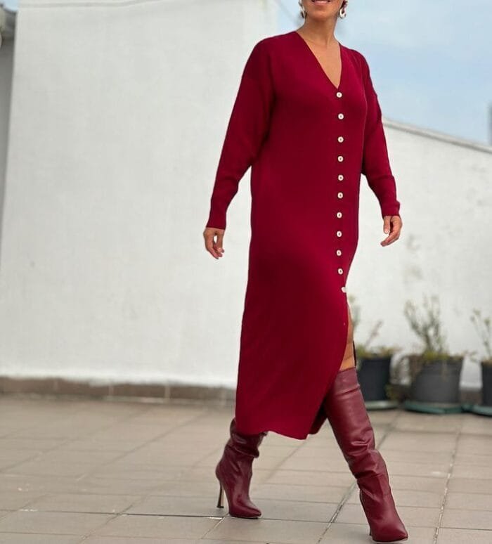 Robe Cardigan à boutons - Image 5