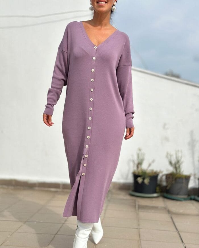 Robe Cardigan à boutons - Image 3