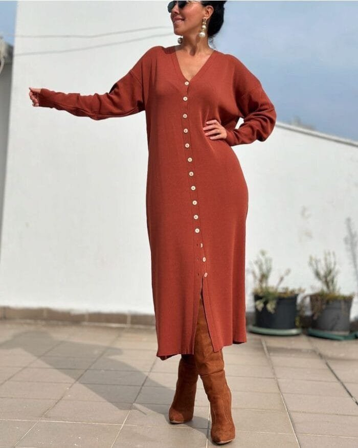 Robe Cardigan à boutons - Image 2