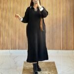 Robe Longue en Maille Élégante – Style Moderne Automne/Hiver